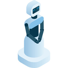 Robot ai machine isometric vector icon isolated on white background