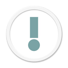 Warnung oder Alarm Symbol in blau auf wei&szlig;em Button