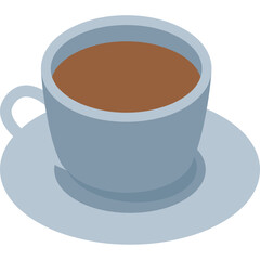 Tea cup icon vector isolated on white background. Porcelain mug with aromatic drink