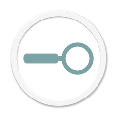 Lupe oder Suchen Symbol in blau auf weißem Button