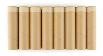 Cardboard Tubes Isolated on White Background