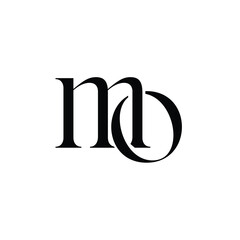MO monogram logo design letter text name symbol monochrome logotype alphabet character simple logo