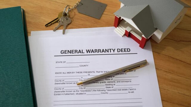General warranty deed agreement ready to sign. Real estate purchase warranty concept.