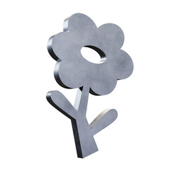 3d Metal Flower in png download