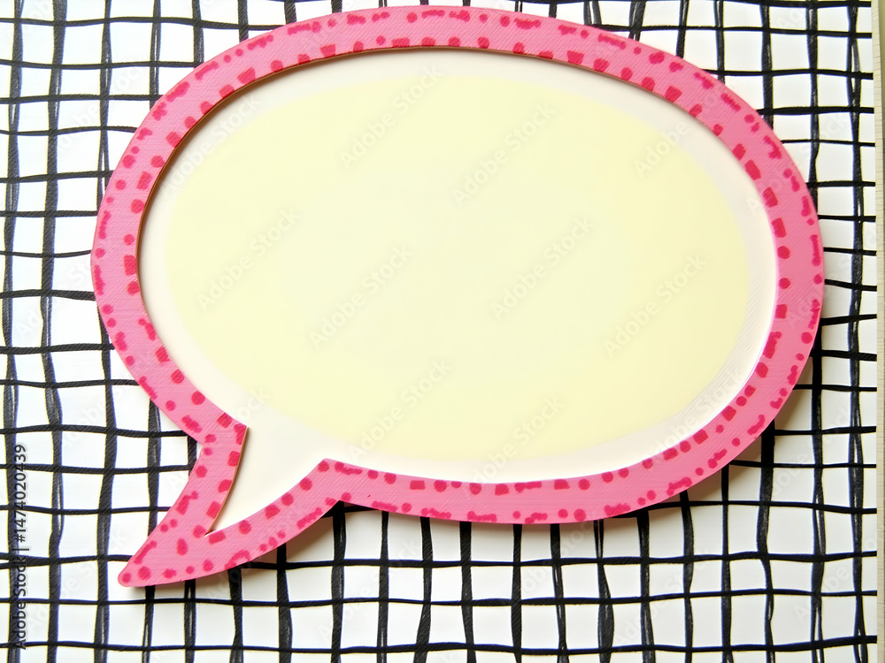Poster vibrant hand drawn speech bubble on textured background perfect for adding creative messages announc