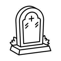illustration of a grave