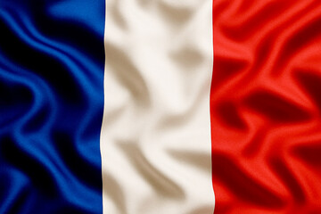 Obraz premium France flag, silk flag background. Copy space.