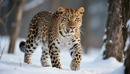 Naklejka premium Realistic Wildlife Portraits of Endangered Animals in Natural Habitats