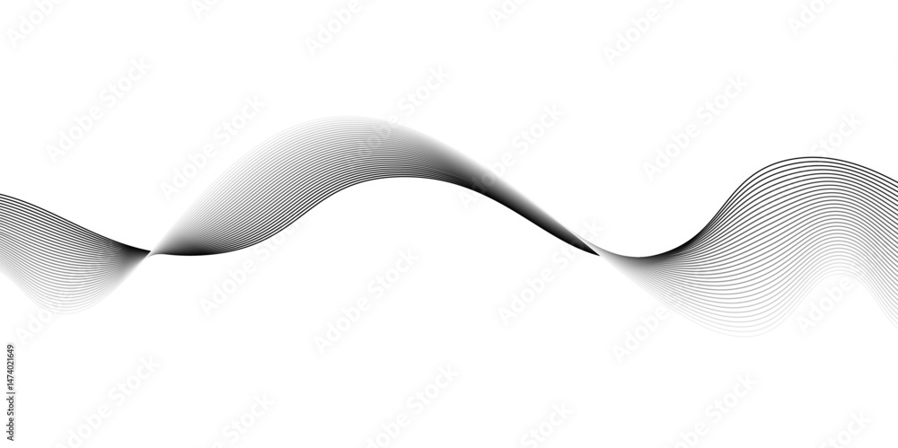 Poster background texture and pattern image, modern grey wave on white background. on checkerboard transpar