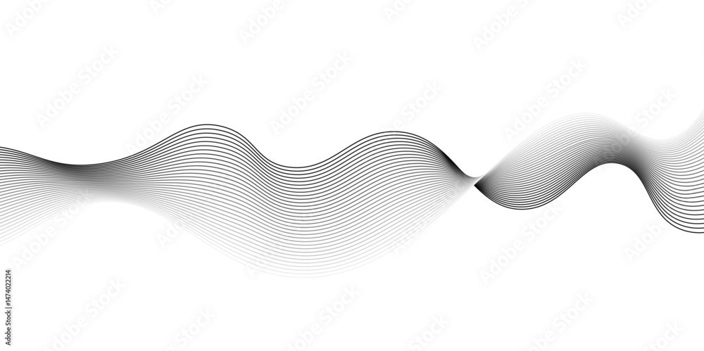 Poster background texture and pattern image, modern grey wave on white background. on checkerboard transpar