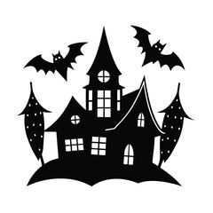 halloween castle vector illustration