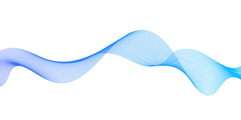 Smooth flowing dynamic blue wave lines isolated on white background,abstract background with business lines.Abstract wave line for banner, wallpaper background with wave,