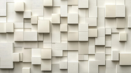 Abstract geometric pattern of overlapping white cubes