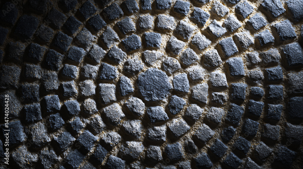 Poster detailed view of a photomosaic endocarp paries with an intricate flier pattern.