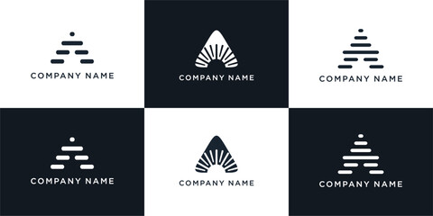 Set of abstract unique letter A logo