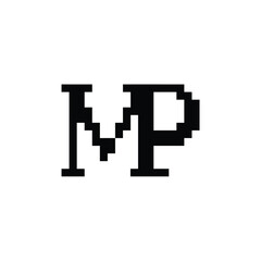 MP monogram logo design letter text name symbol monochrome logotype alphabet character simple logo