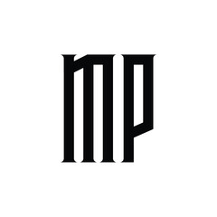 MP monogram logo design letter text name symbol monochrome logotype alphabet character simple logo