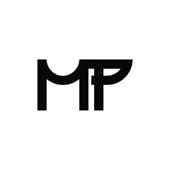 MP monogram logo design letter text name symbol monochrome logotype alphabet character simple logo