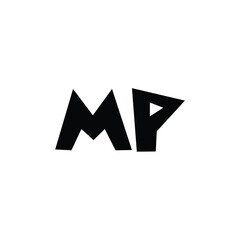 MP monogram logo design letter text name symbol monochrome logotype alphabet character simple logo