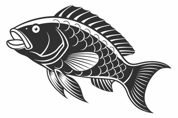 parrotfish sihouette black vector