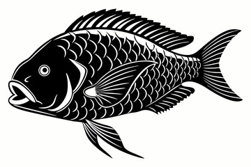 parrotfish sihouette black vector