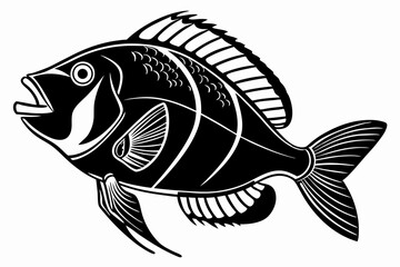 parrotfish sihouette black vector