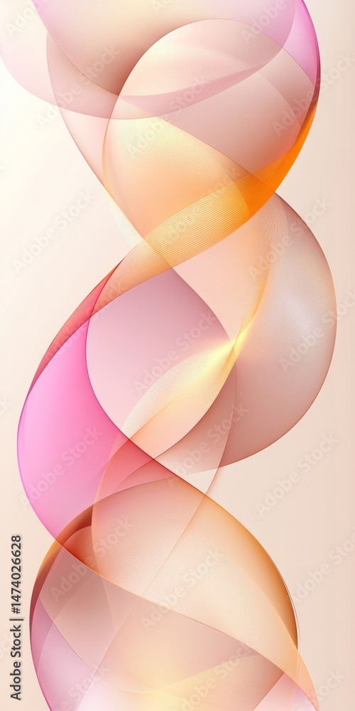Aufkleber abstract delicate waves background fluid shapes in soft gold tones on gentle gradient