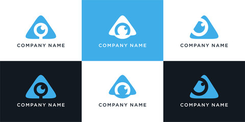 Set of Eye logo with letter A