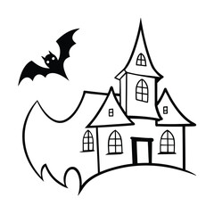 halloween house vector illustration