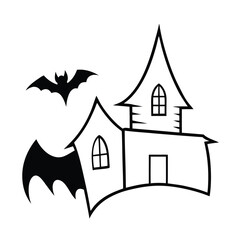 halloween house with bats