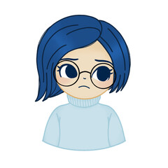 kid wearing glasses feeling sad