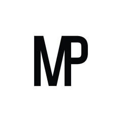 MP monogram logo design letter text name symbol monochrome logotype alphabet character simple logo