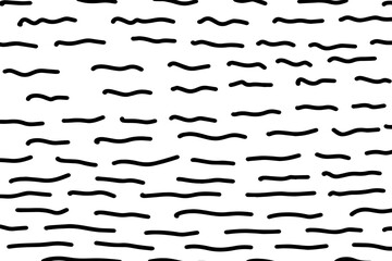 Hand-drawn line textures. Scribbles, horizontal and wavy strokes. Different types of hatching
