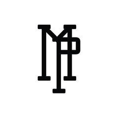 MP monogram logo design letter text name symbol monochrome logotype alphabet character simple logo