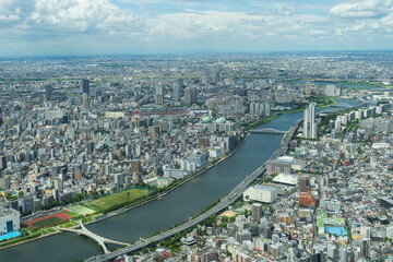 Obraz premium Panoramic Aerial View of Tokyo Skyline, Japan