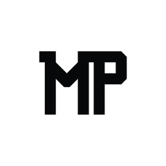 MP monogram logo design letter text name symbol monochrome logotype alphabet character simple logo