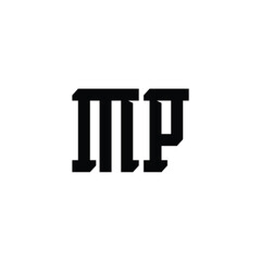 MP monogram logo design letter text name symbol monochrome logotype alphabet character simple logo