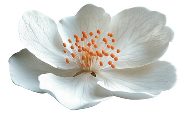 White lotus flower blooming on water with soft petals and serene background