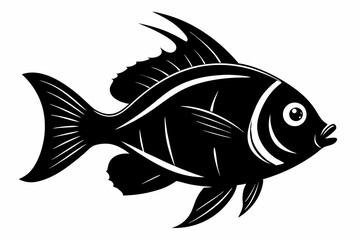 damselfish sihouette black vector