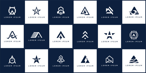 Bundle set of collection letter A logo abstract