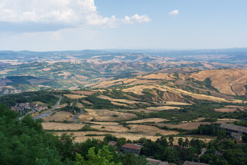 Panoramic View of Val d’Orcia from Radicofani, Tuscany, Italy
