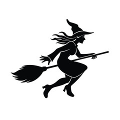 witch flying on a broomstick