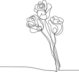 Elegant Line Art Floral Design Delicate Flowers and Botanical 