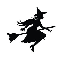 Fototapeta premium witch flying on a broomstick
