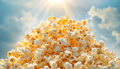 Mountain of Popcorn against Sky