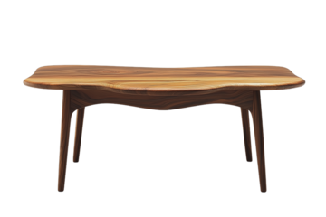 Modern Wooden Live Edge Table With Clean Lines