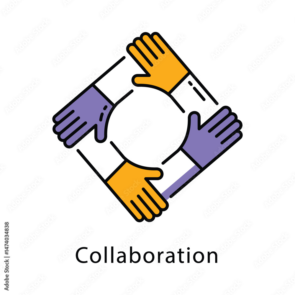 Poster collaboration vector filled outline style icon. eps 10 file
