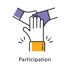 Participation Vector filled Outline Style Icon. Eps 10 File 