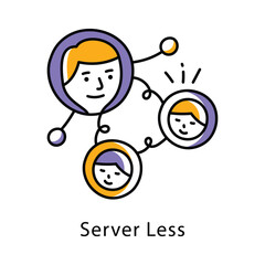 Server Less Vector filled Outline Style Icon. Eps 10 File 