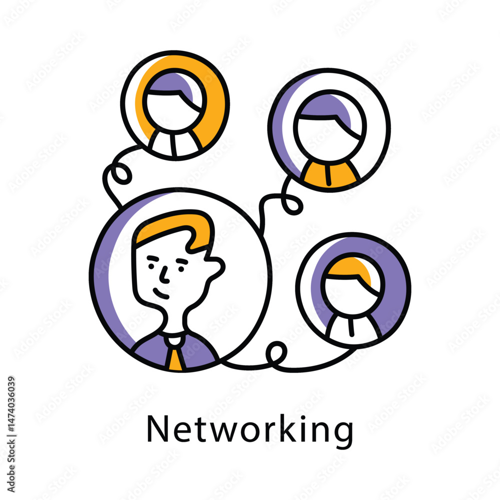 Poster networking vector filled outline style icon. eps 10 file